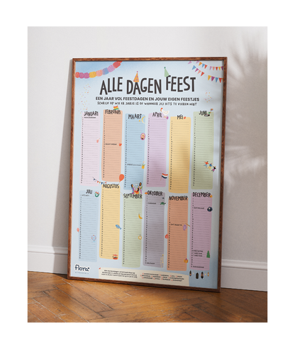 Alle dagen feest + bijpassende A2 kalenderposter